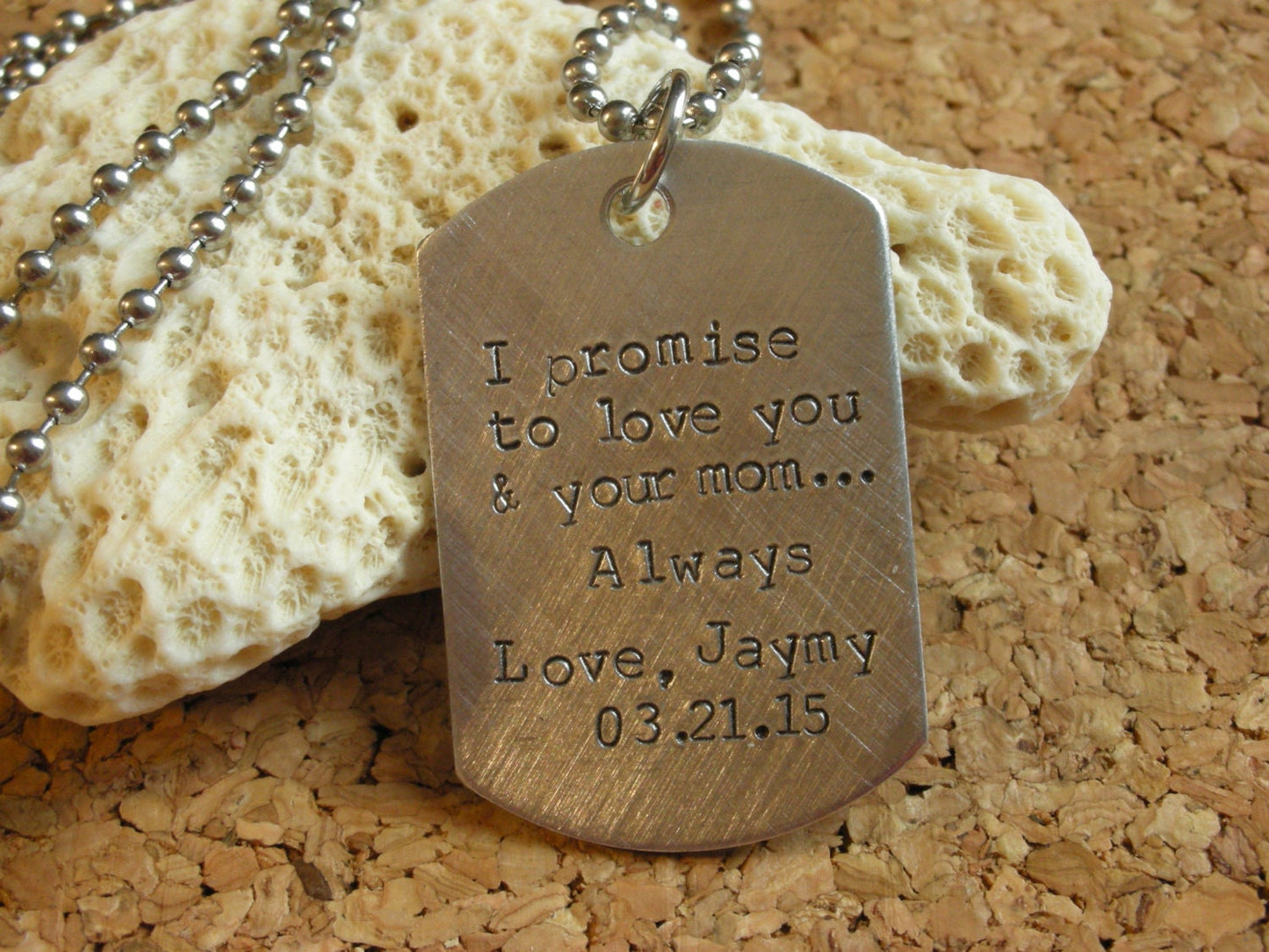 Wedding Gift for Stepson-Stepson Gift from Bride-Stepson Gift from Groom-Blended Family Gift-Dogtags for Wedding-Personalized Dog Tag