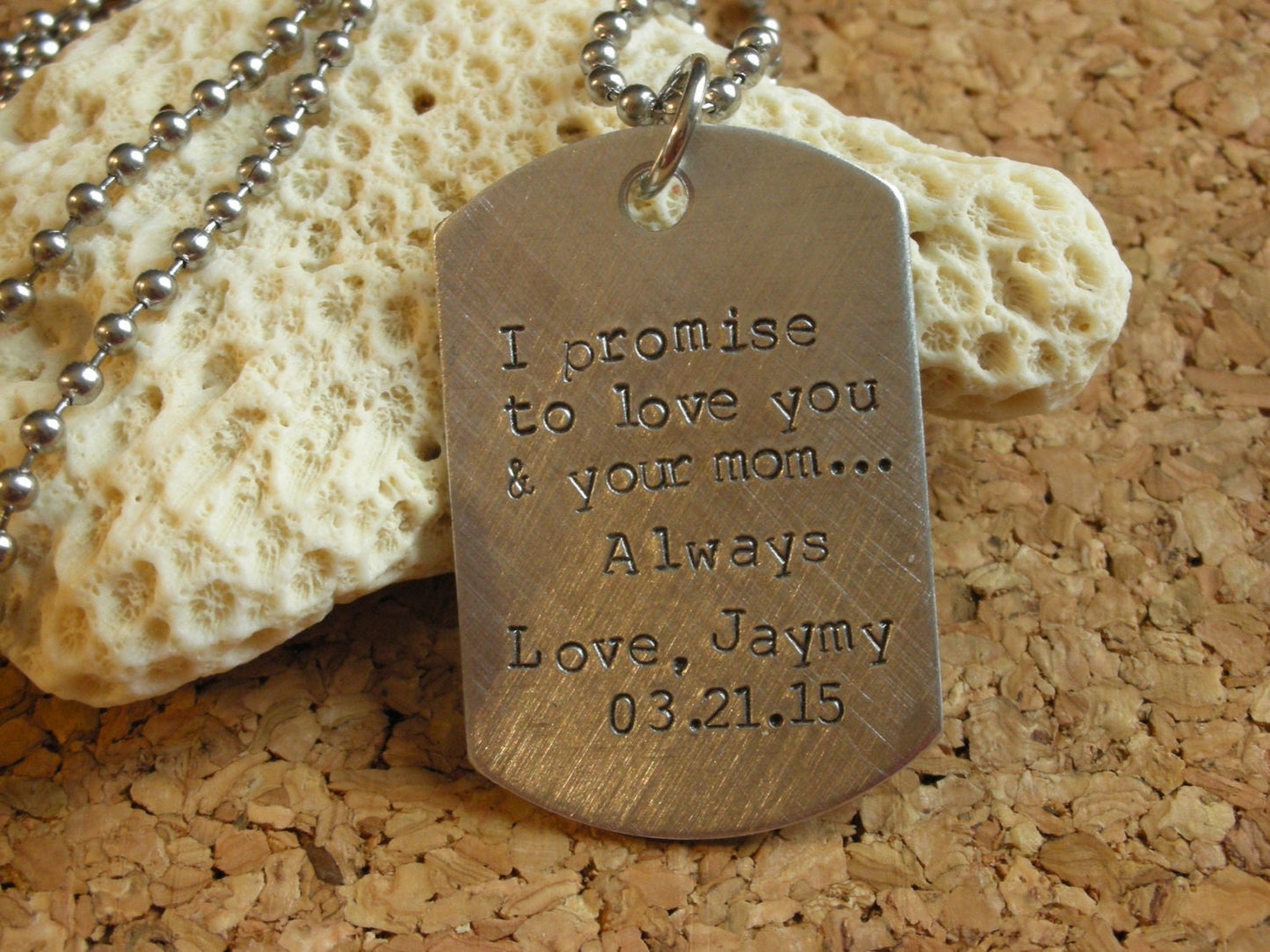 Wedding Gift for Stepson-Stepson Gift from Bride-Stepson Gift from Groom-Blended Family Gift-Dogtags for Wedding-Personalized Dog Tag