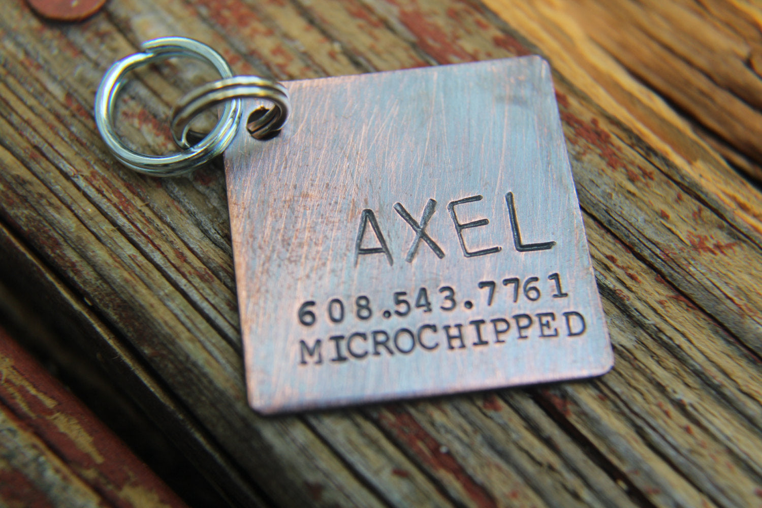 Dog ID Tag, The Axel, Hand Stamped Dog Tag, Custom Pet ID