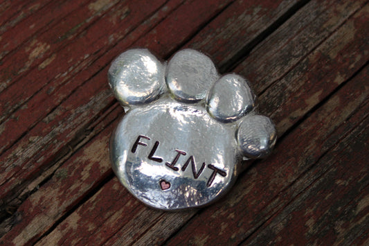 Pet Paw Print Memorial Pocket Pebbles-Dog Memorial-Cat Memorial-Pet Remembrance-Worry Stone-Pewter Paw Print