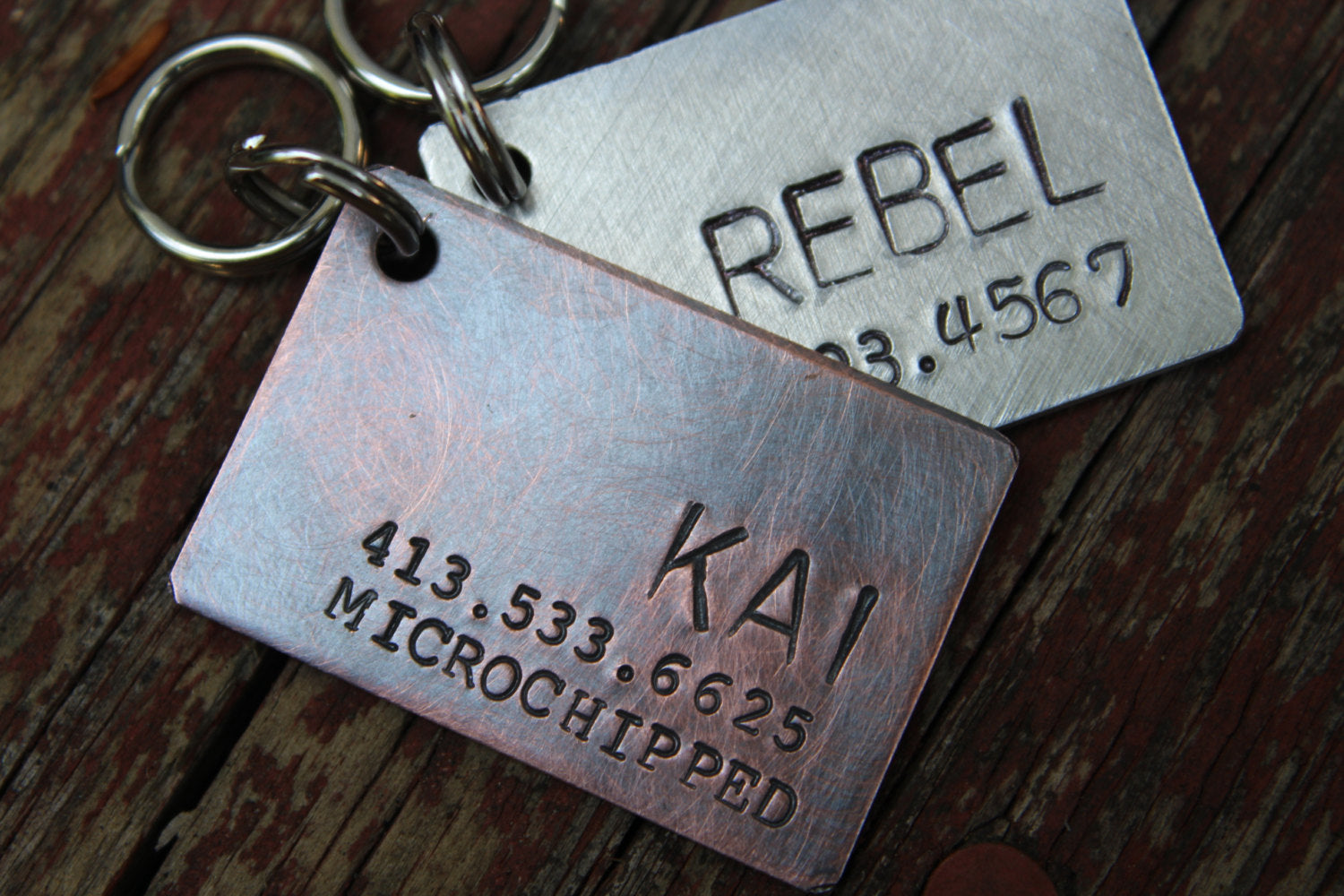 Custom Hand Stamped Dog ID Tag, Personalized Dog Tag, Dog Tag for Large Dog, Copper Dog Tag, Aluminum Pet ID Tag, Dog Tag for Dog