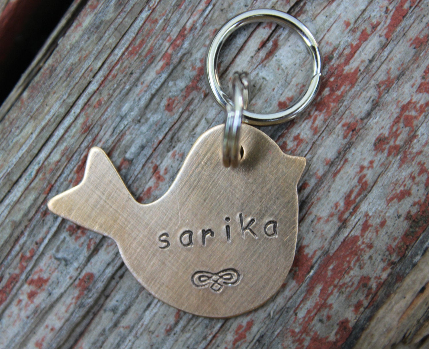 Custom Dog ID Tag, Hand Stamped Cat ID Tag, Hand Stamped Dog Tag, Little Birdy, Personalized Pet ID